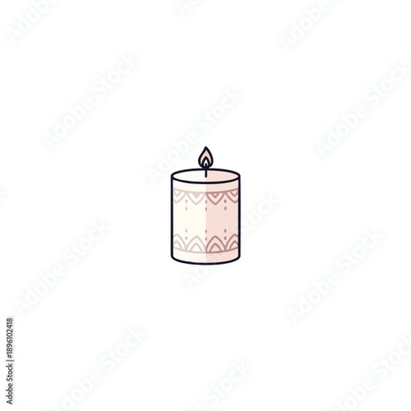 Obraz Simple Pink Candle Illustration