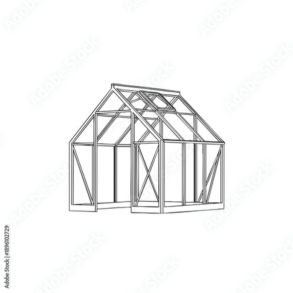 Obraz Metal Greenhouse Frame Structure