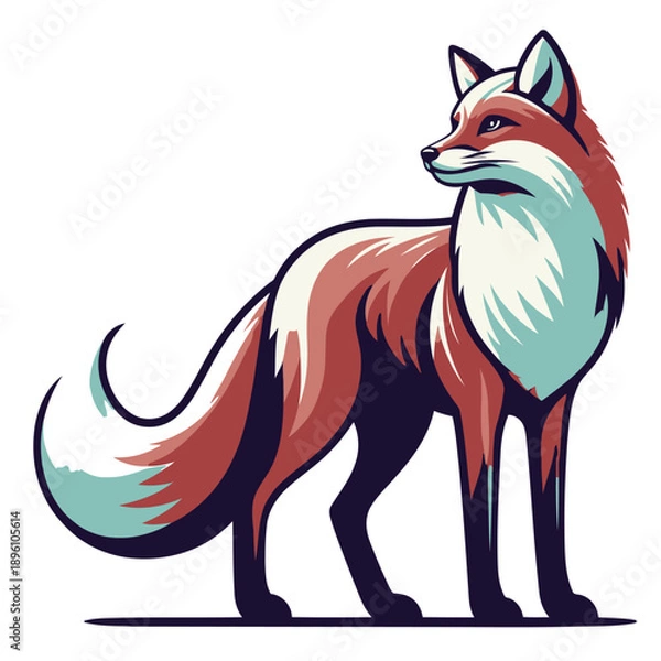 Fototapeta Fox vector and illustration.