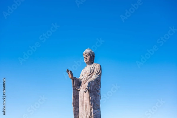 Obraz 牛久大仏と広い青空　コピースペースのある仏教イメージ