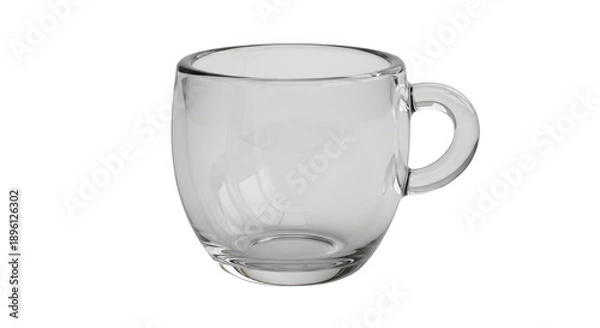 Obraz Empty Clear Glass Mug On Black Background