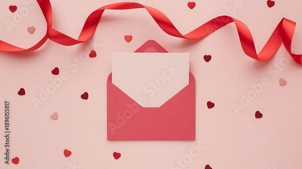 Obraz pink heart on a red background