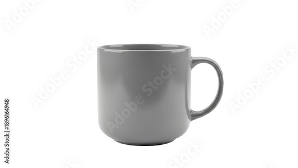 Obraz Gray ceramic mug isolated on transparent background