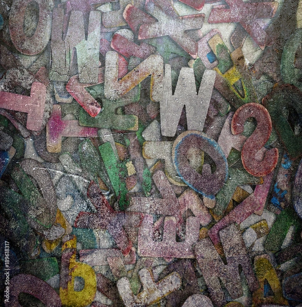 Fototapeta wooden letters random