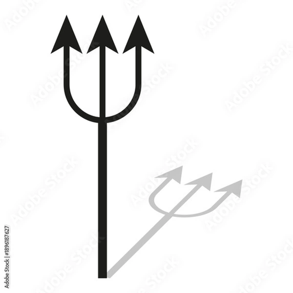 Obraz Trident spear icon. Triple fork symbol. Sharp Vector weapon. Ancient power sign.