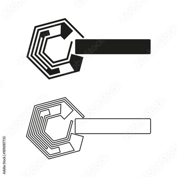 Obraz Digital key icon. Tech security Vector. Cyber access symbol. Modern circuit element.