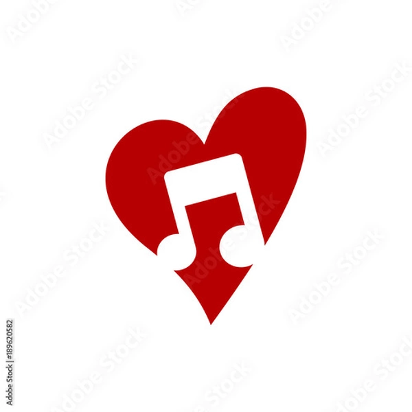 Obraz love music icon key note theme logo template