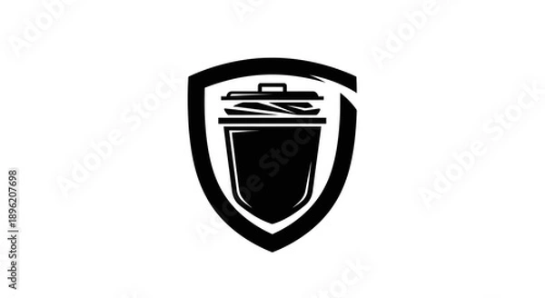 Fototapeta Trash Can Shield Icon
