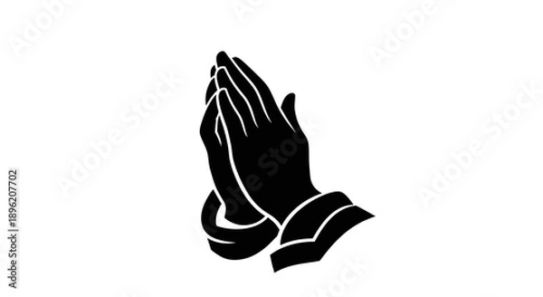 Fototapeta Black praying hands logo