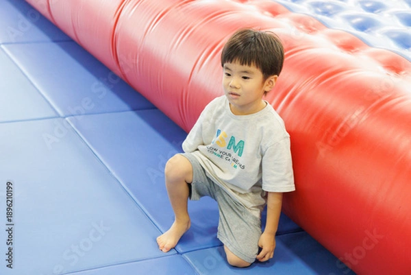 Obraz 室内遊具で遊ぶ男の子