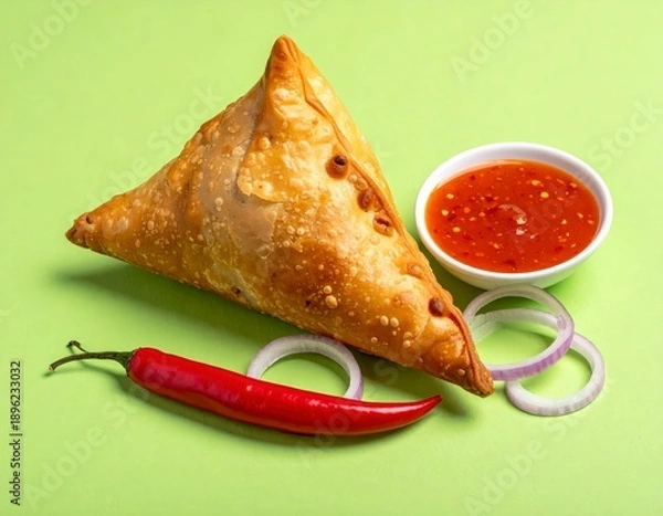 Obraz Golden brown crispy samosa