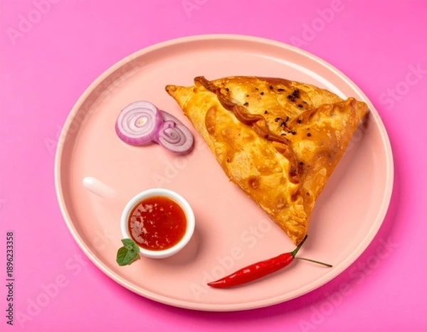 Obraz Golden brown crispy samosa