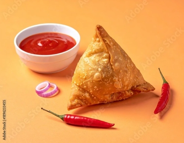 Obraz Golden brown crispy samosa