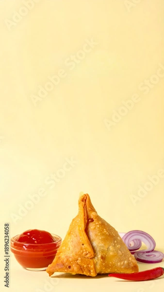 Obraz Golden brown crispy samosa