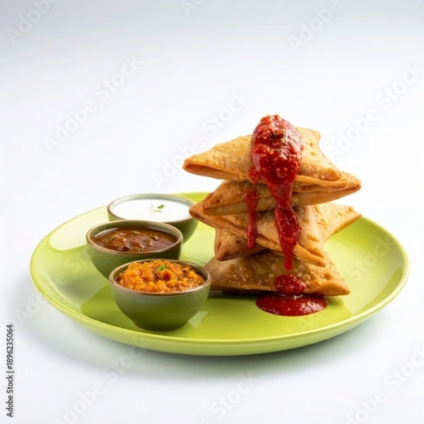 Obraz Golden brown crispy samosa