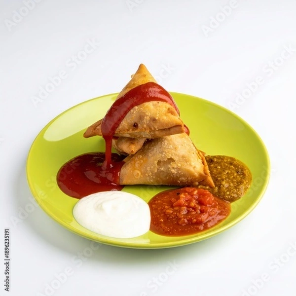 Obraz Golden brown crispy samosa