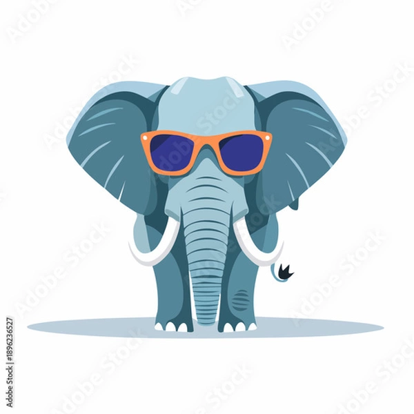 Obraz Red Flat Vector Flower Illustration on White Background