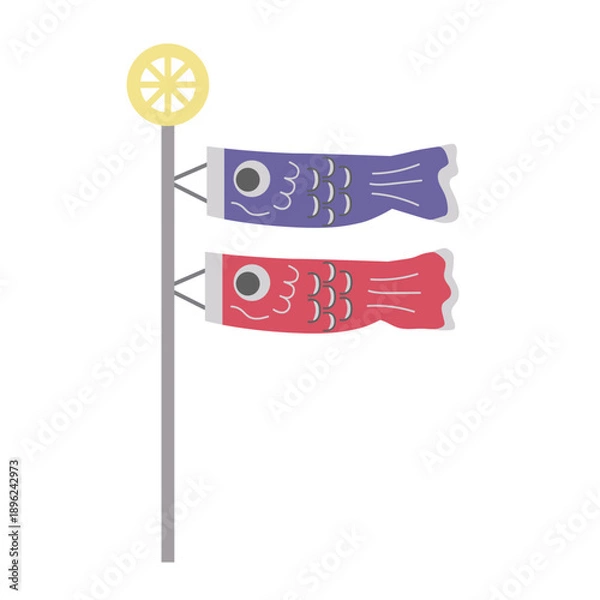 Fototapeta 小さな手持ちの鯉のぼり