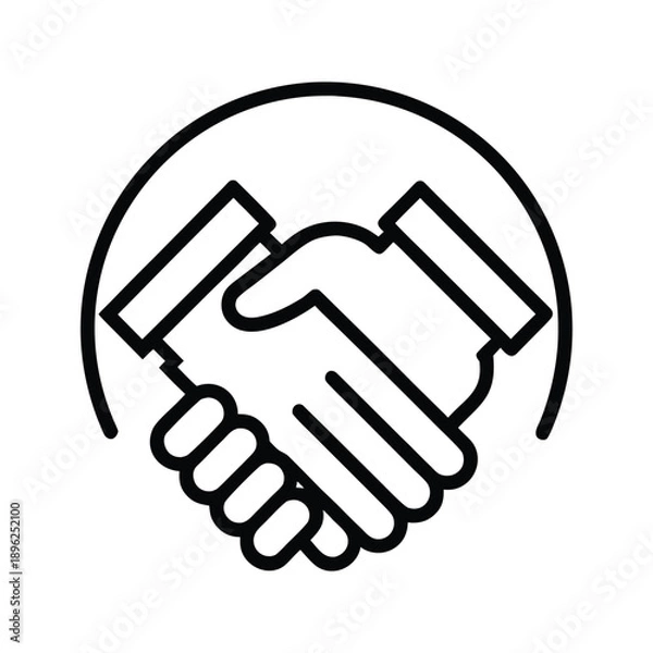 Obraz Two Hands Shaking Line Icon