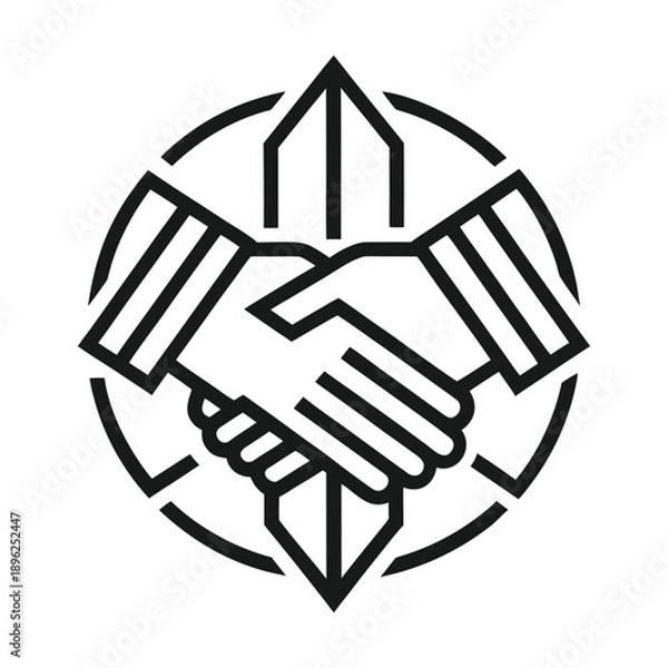 Obraz Unity and Collaboration Handshake Symbol