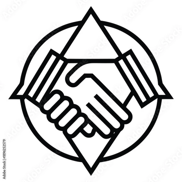 Obraz Handshake Icon Symbolizing Collaboration Unity
