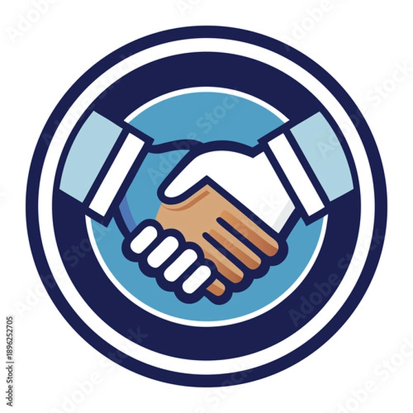 Obraz Clean Outline Handshake Logo Vector