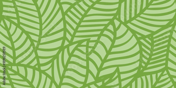 Obraz Abstract green leaf pattern background with repeating organic shapes and textures