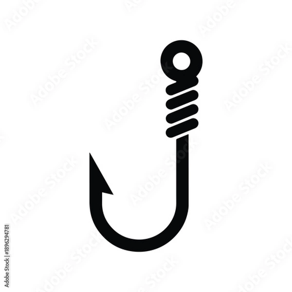Fototapeta Client Acquisition Hook Black Silhouette Vector Icon