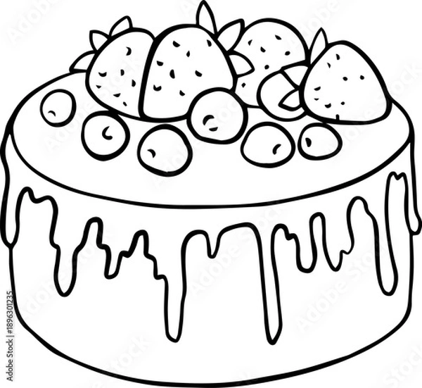 Obraz Sweet cake vector illustration
