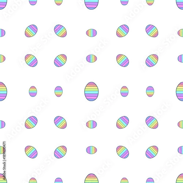 Obraz Colorful Rainbow Easter Eggs Seamless Pattern