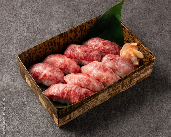 Obraz 和牛サーロイン肉寿司