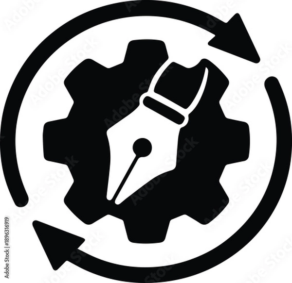 Obraz Dynamic graphic representing continuous improvement and iterative design process in creative workflows