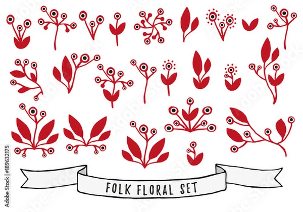 Obraz Folk Floral Set