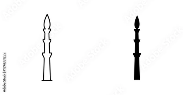 Obraz Minaret Mosque Tower Line Icon