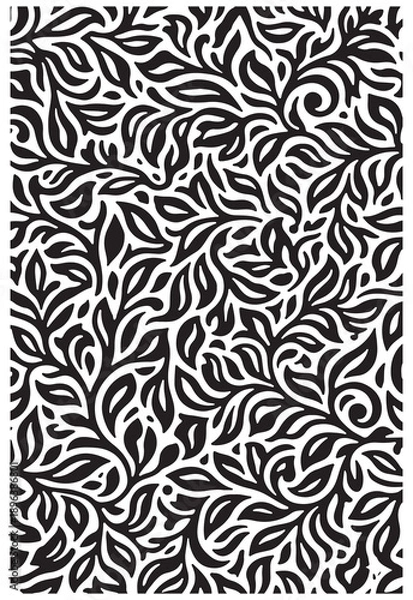 Obraz Black and white floral pattern design for background