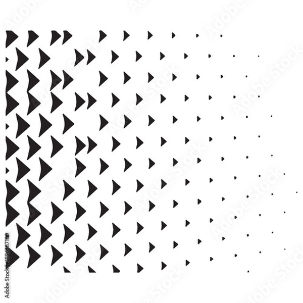 Obraz Black triangle shapes gradually decreasing in size