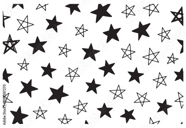 Obraz Black stars pattern on white background