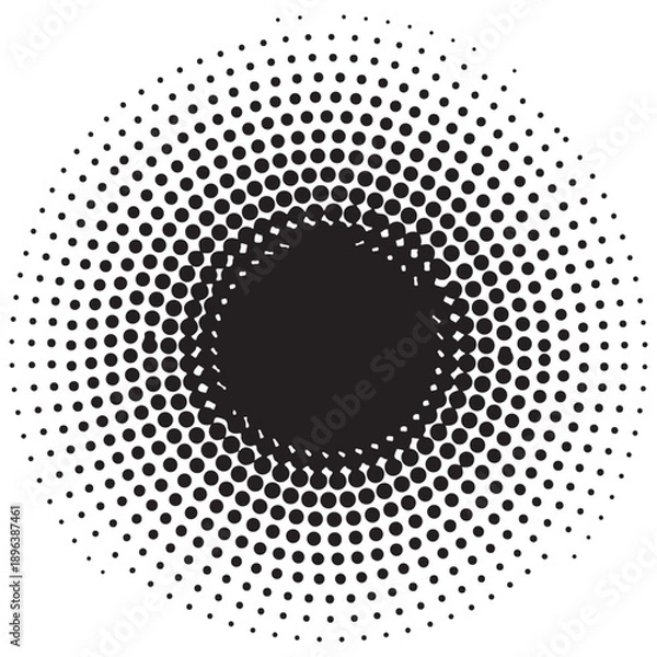 Obraz Black halftone dots forming a circular pattern