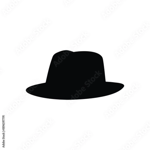 Obraz Fedora hat silhouette icon vector flat design.
