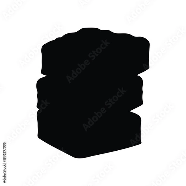 Obraz Brownies, sweets silhouette icon vector flat design.