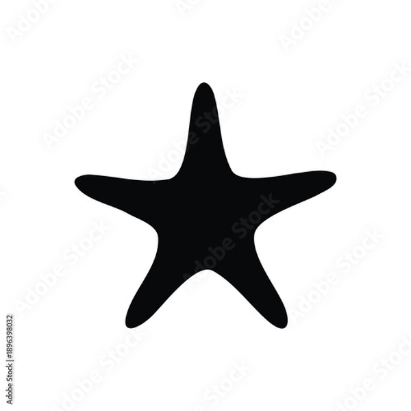 Obraz Star fish silhouette icon vector flat design.