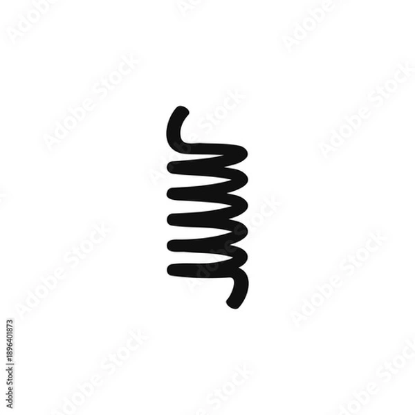 Obraz Metal spring silhouette vector flat illustration design.