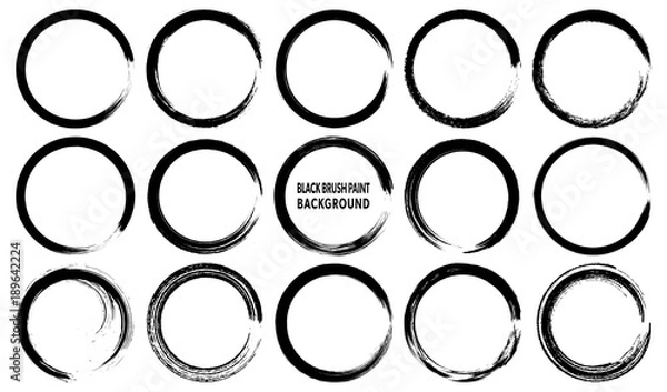 Obraz Abstract Paint Brush Stains Set