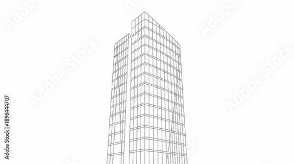 Obraz Modern skyscraper wireframe architecture design.