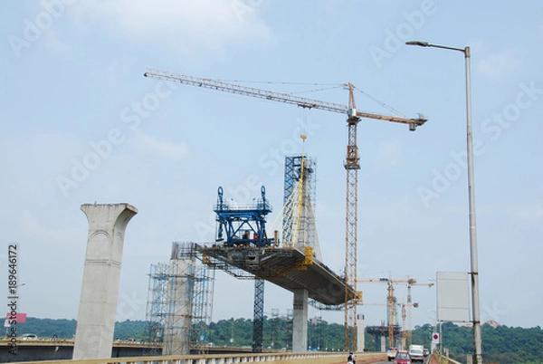 Obraz Construction d'un pont