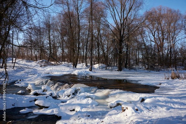 Fototapeta river in winter