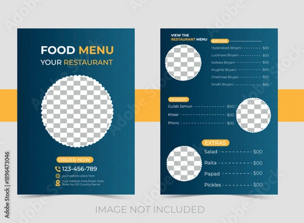 Obraz Creative Restaurant Food Menu Design 