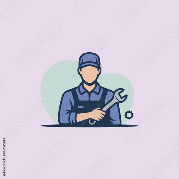 Fototapeta repair worker vector illustration