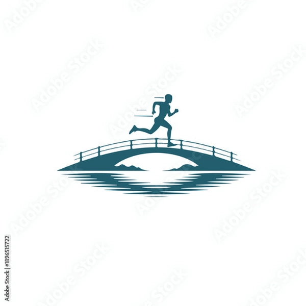 Obraz a man running silhouette