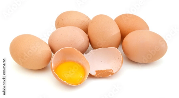 Obraz brown egg on white background